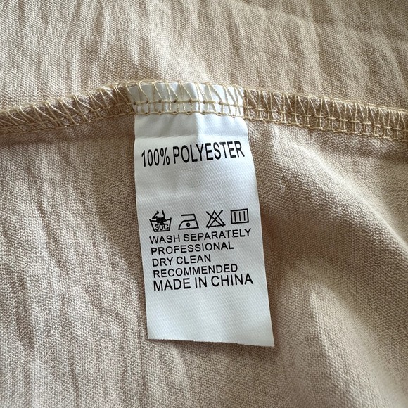 NWT C+D+M Collection 3/4 Sleeve Summer Top Loose Fit Beige Size Medium - Picture 4 of 6
